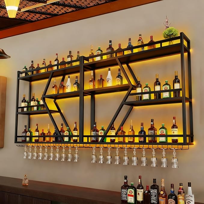 94.4in Wine Rack Wall Mounted, Modern Wine Storage Rack Wall Mounted - Image 3