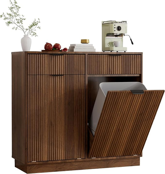 Double Tilt-Out Trash Cabinet, Laundry Hamper Cabinet by Unknown
