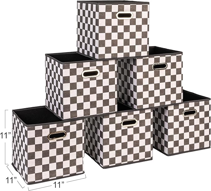 Household Essentials Foldable Fabric Storage Cubes 6-Pack – 11x11x11 Stackable - Image 2