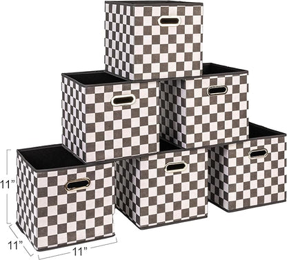 Household Essentials Foldable Fabric Storage Cubes 6-Pack – 11x11x11 Stackable - Image 2