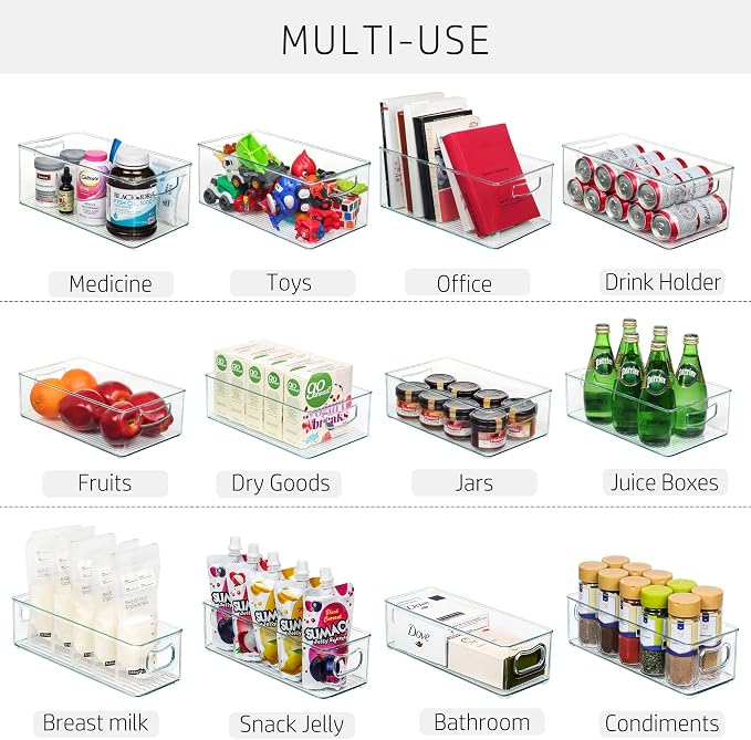 Hudgan 8 PACK Stackable Pantry Organizer Bins - Image 4