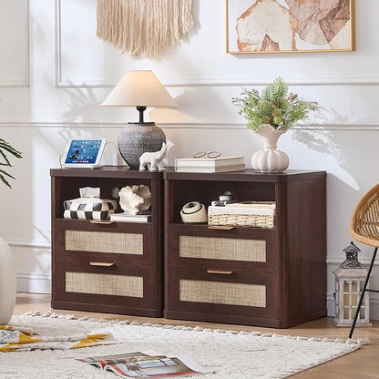 LEYAOYAO Rattan Nightstands Set of 2 - Image 4