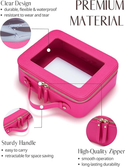 Popvibe Clear Makeup Bag Travel Cosmetic Case Transparent Toiletry Bag - Image 2