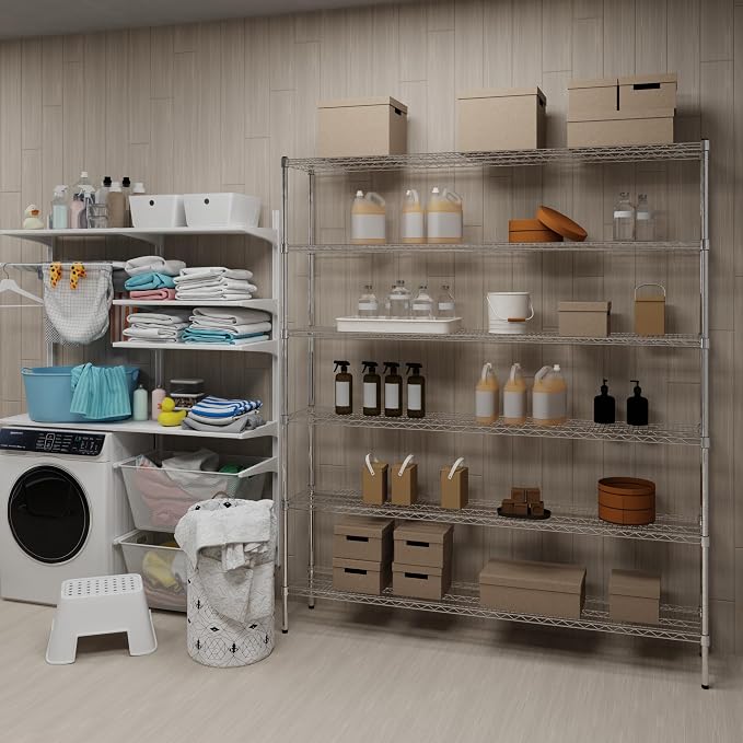14" Deep x 72" Wide x 74" Height Wire Shelving Kit | 6-Tier | NSF Commercial - Image 2