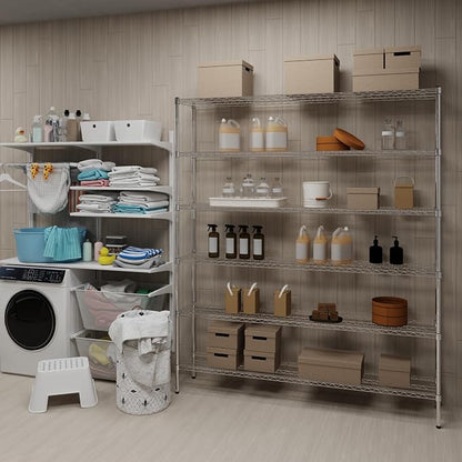 14" Deep x 72" Wide x 74" Height Wire Shelving Kit | 6-Tier | NSF Commercial - Image 2