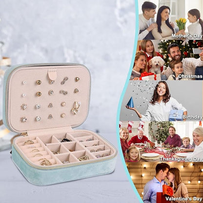 Dajasan Velvet Jewelry Boxes, Mini Travel Jewelry Case, Small Portable Travel - Image 6