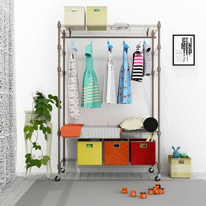 Heavy Duty Clothes Rack, Adjustable Rolling Garment Rack - Image 2