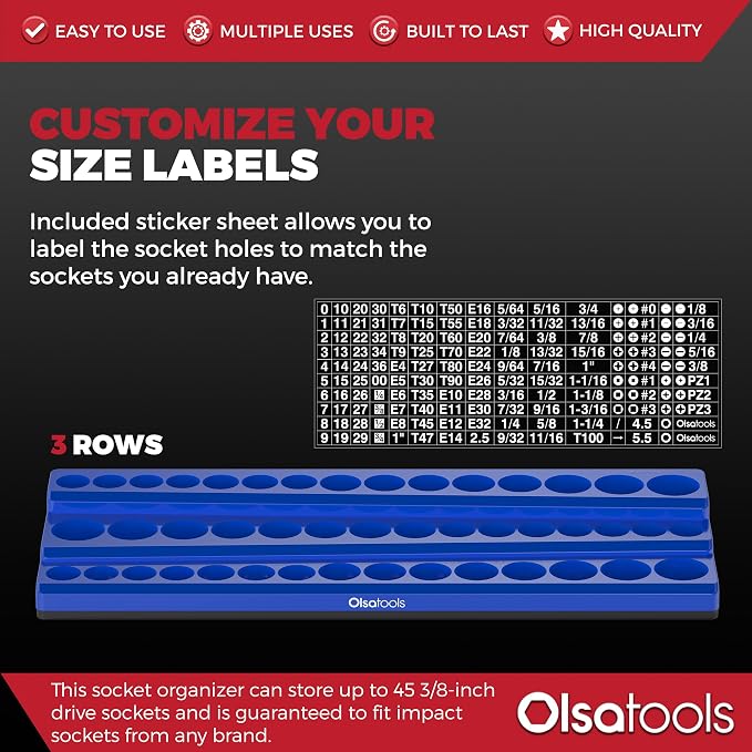 Olsa Tools Magnetic Socket Organizer - Image 2
