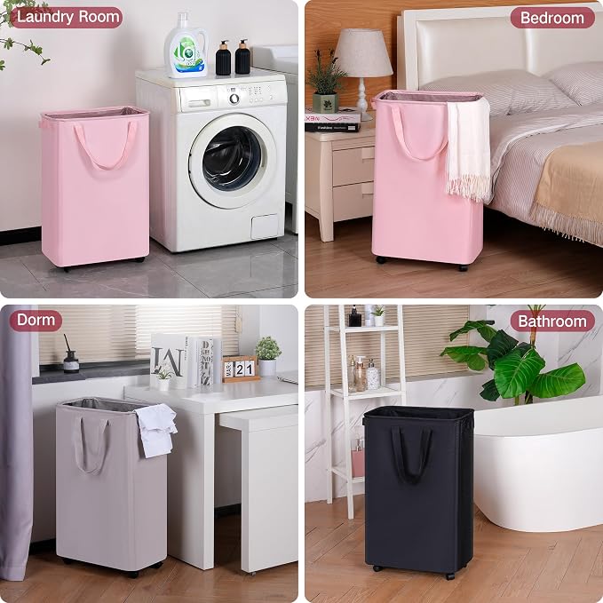 efluky Slim Rolling Laundry Basket - Image 6