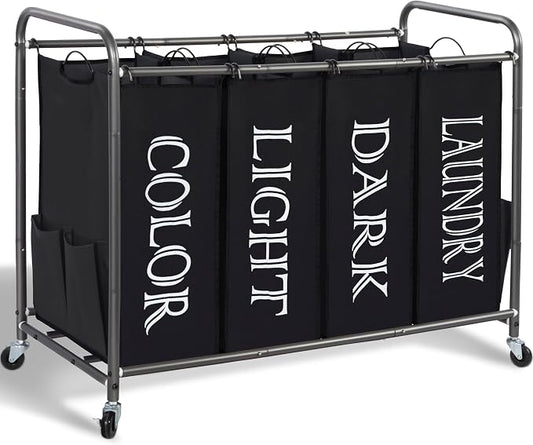STORAGE MANIAC Laundry Sorter 4 Section, 47.8 Gal Laundry Hamper by STORAGEMANIAC