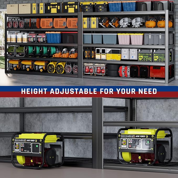 67" Wide 5-Tier Garage Shelving Unit, Heavy Duty Garage Storage Shelves - Image 4