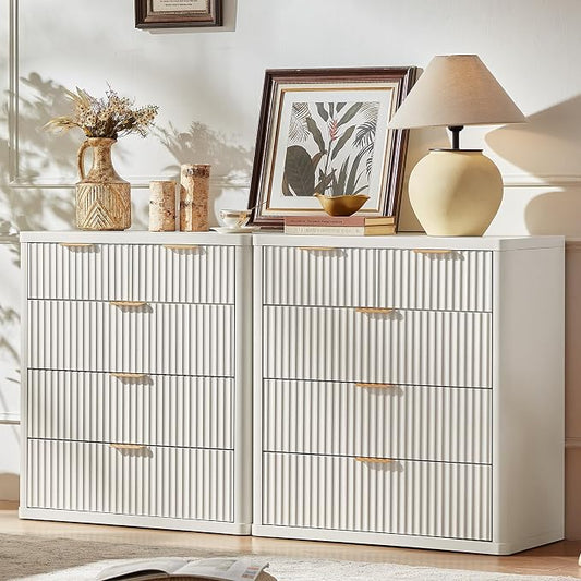 LEYAOYAO Fluted 5 Drawers Dresser by LEYAOYAO-Findtheshiningpointofyourideallife%EF%BC%81