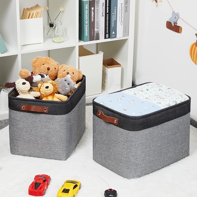 HNZIGE Large Storage Baskets Fabric Cloth Tall Baskets - Image 3