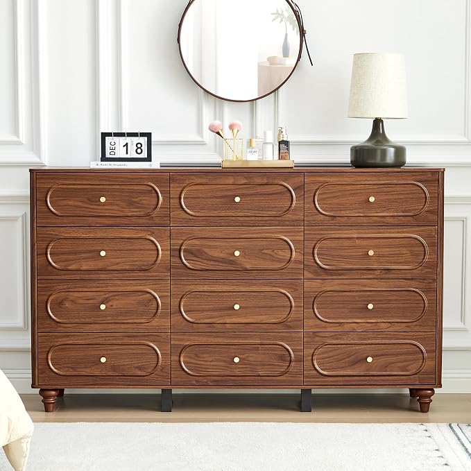 12 Drawer Fluted Dresser for Bedroom, Mid Century Modern Chest of Drawers - Image 3