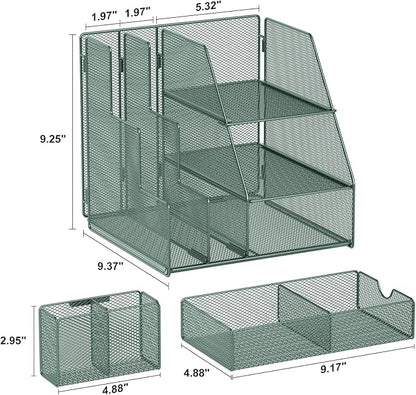 Marbrasse Desk Organizer and Accessories, 3-Tier File Organizer - Image 2