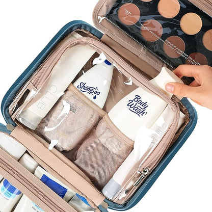 NISHEL Travel Toiletry Bag for Women, Makeup Essentials Organizer, Hanging Case - Image 4
