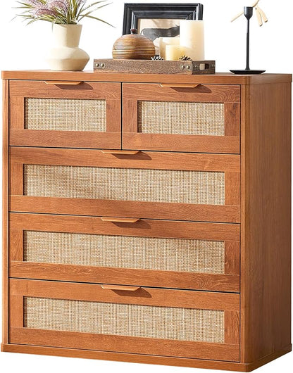 LEYAOYAO Rattan Dresser for Bedroom Set of 2, 33.5" Tall Chest of Drawers by LEYAOYAO-Findtheshiningpointofyourideallife%EF%BC%81