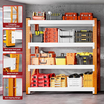 4000LBS Garage Shelving 48" W Garage Shelving Heavy Duty 4-Tier Metal Storage - Image 7