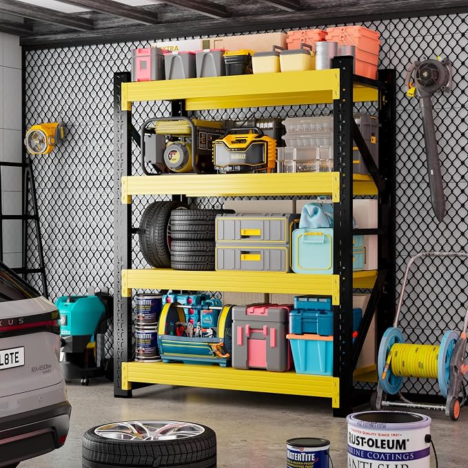 3800LBS Garage Storage Shelves, 4 Tier Metal Utitly Shelves Industrial Shelving - Image 2