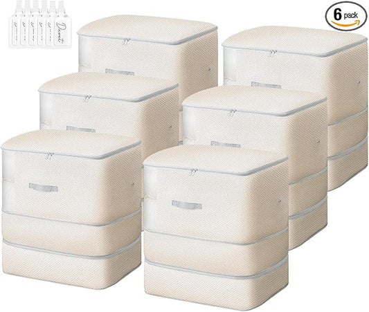 Comforter Storage Bag - 130L Large Capacity Blanket Storage Bags 3-Layer Ultra by EasortmPackingCubes