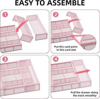 Marbrasse Expandable Desk Drawer Organizer, Mesh Tray - Image 7