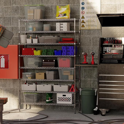 18" Deep x 54" Wide x 86" Height Wire Shelving Kit | 8-Tier | NSF Commercial - Image 7