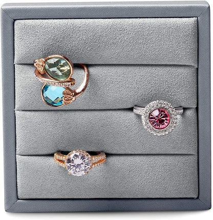 Oirlv Premium Leather Ring Display Stand Small Ring Tray Showcase Jewelry - Image 4