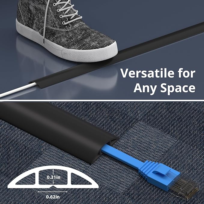 ZhiYo 5.6ft Cord Covers for Wires on Floor, Cord Hider Floor Hide Extension - Image 7