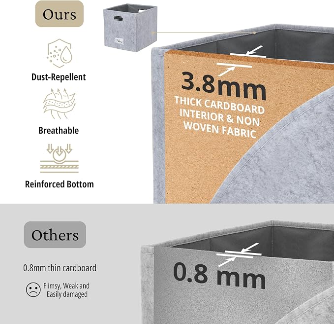 DECOMOMO Felt Storage Bins 13x15x13 Storage Cube Bins - Image 6