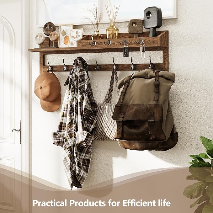 AMBIRD Coat Rack Wall Mount, 35 inch Large Wall Hooks - Image 3