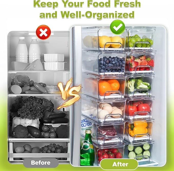4-Pack Refrigerator Drawer Organizer Bins, - Image 6