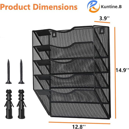 Kuntine.B Wall File Organizer Office Hanging Magazine Holder Wall File Organizer - Image 2