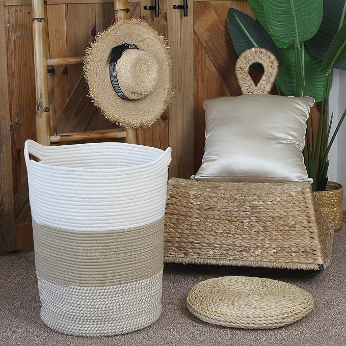 Sea Team Large Size Cotton Rope Woven Storage Basket - Image 4