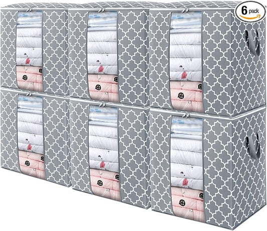 WISELIFE Storage Bags 6 Pack/100L Large Blanket Clothes Organization and by WiseLife