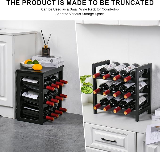VASMIA Wine Rack Freestanding Floor, 6-Tier Display Wine Storage Shelves - Image 6