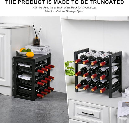 VASMIA Wine Rack Freestanding Floor, 6-Tier Display Wine Storage Shelves - Image 6