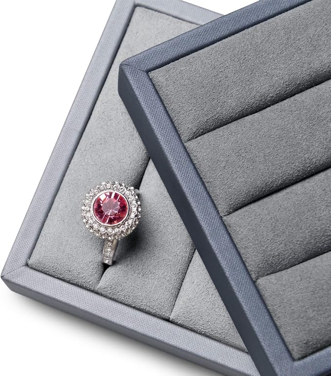 Oirlv Premium Leather Ring Display Stand Small Ring Tray Showcase Jewelry - Image 3