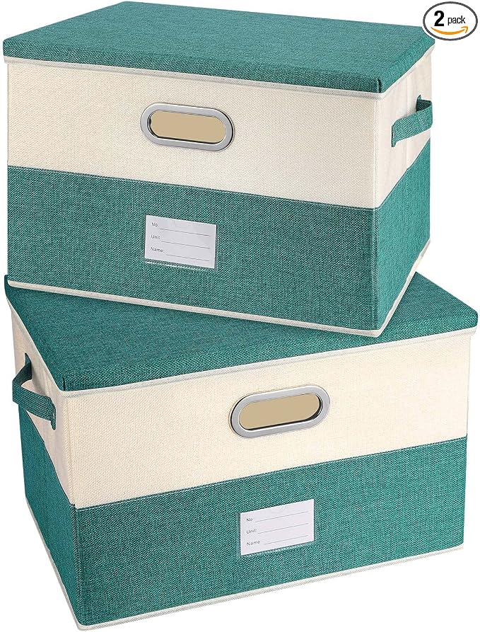 Large Linen Fabric Foldable Storage Bins by Unknown