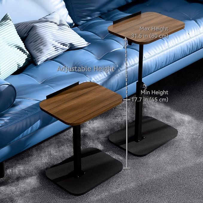 Foldable End Table, Swivel and Turnable Desktop, TV Tray, Side Table - Image 3
