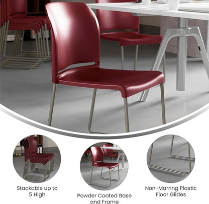 Flash Furniture HERCULES Series 880 lb. Capacity Burgundy Full Back Contoured - Image 4