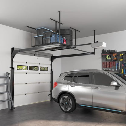 FLEXIMOUNTS 4x4FT Garage Storage Rack Overhead, Adjustable Ceiling Storage Racks - Image 7