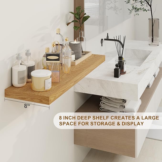 30 Inch Floating Shelves, Rustic Floating Wall Shelves 8 Inch Deep, 30 x 8 - Image 4