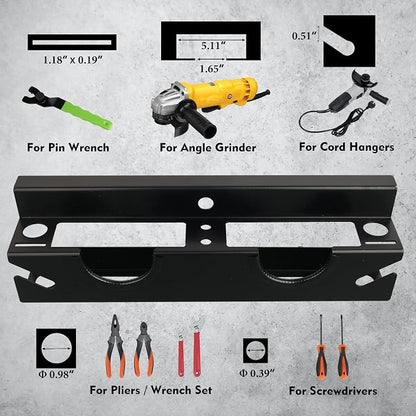 MUTUACTOR Power Tool Organizer, Heavy Duty 2 Bay Angle Grinder Stand Storage - Image 3