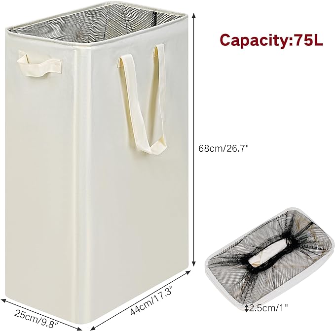 efluky Slim Laundry Basket, Narrow Laundry Hamper - Image 2