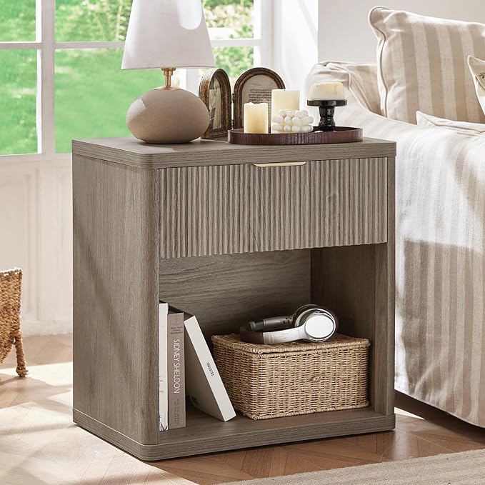 LEYAOYAO Fluted Farmhouse Nightstand Set of 2 - Image 2