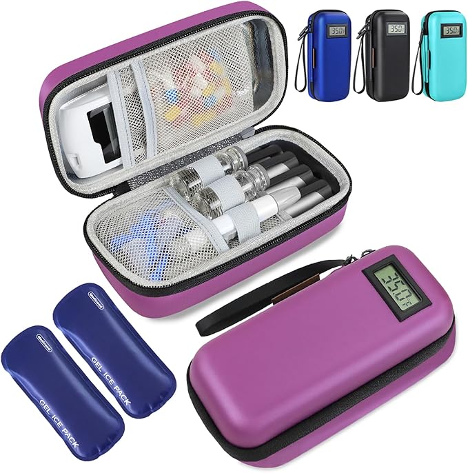 Insulin Cooler Travel Case, Portable Temperature Display Medicine Travel Cooler by Medineed