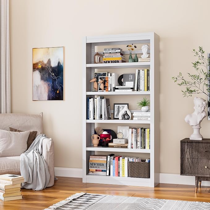 Bookcase, 5-Shelf Industrial Bookshelf, Large Storage Space, Adjustable - Image 2