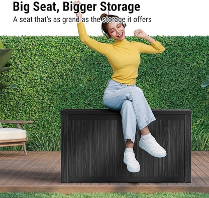 Mars Villa 180 Gallon Outdoor Storage Box Waterproof, Extra Large Resin Deck Box - Image 3