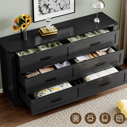 6-Drawer Dresser for Bedroom, Modern Wooden Chest of Drawers - Image 5