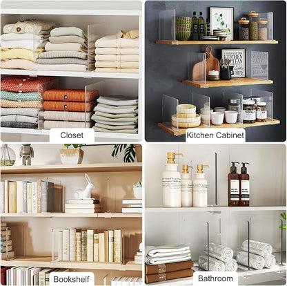 Purse Organizer for Closet Shelf Dividers: 8-Pack Adjustable Clear Acrylic Bag - Image 8